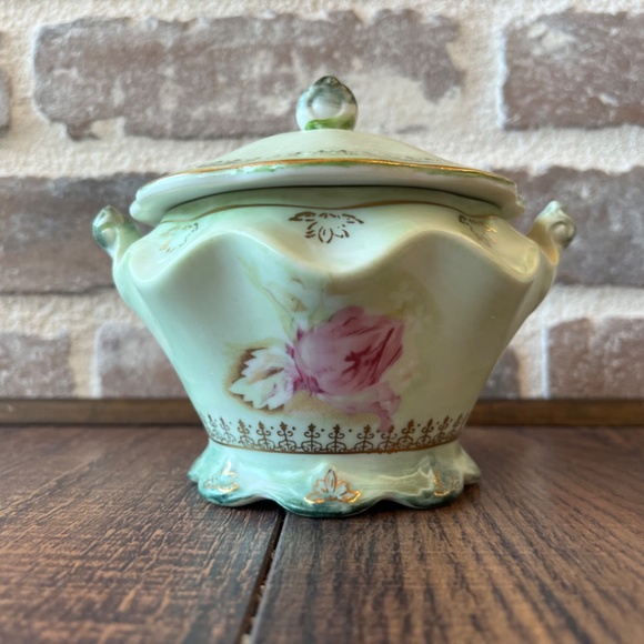 Nippon tea set vintage tea set Handpainted tea set Japan Nippon set pink green - Picture 9 of 16